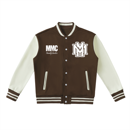 Two-Tone Fleeced Varsity Jacket