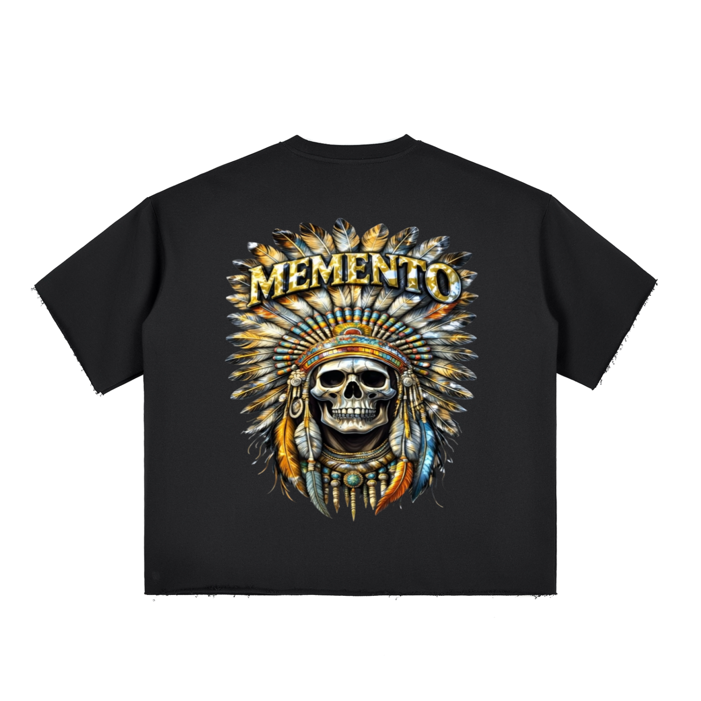 Gold Chief Boxy Half-Sleeve Raw-Edge T-Shirt - Memento Mori Clothing