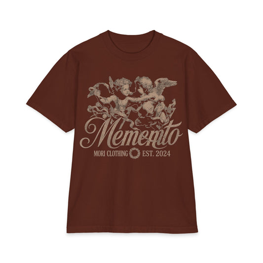 Memento Cherub Graphic T-Shirt — Vintage Angel Artwork, 'Memento' Chest Print