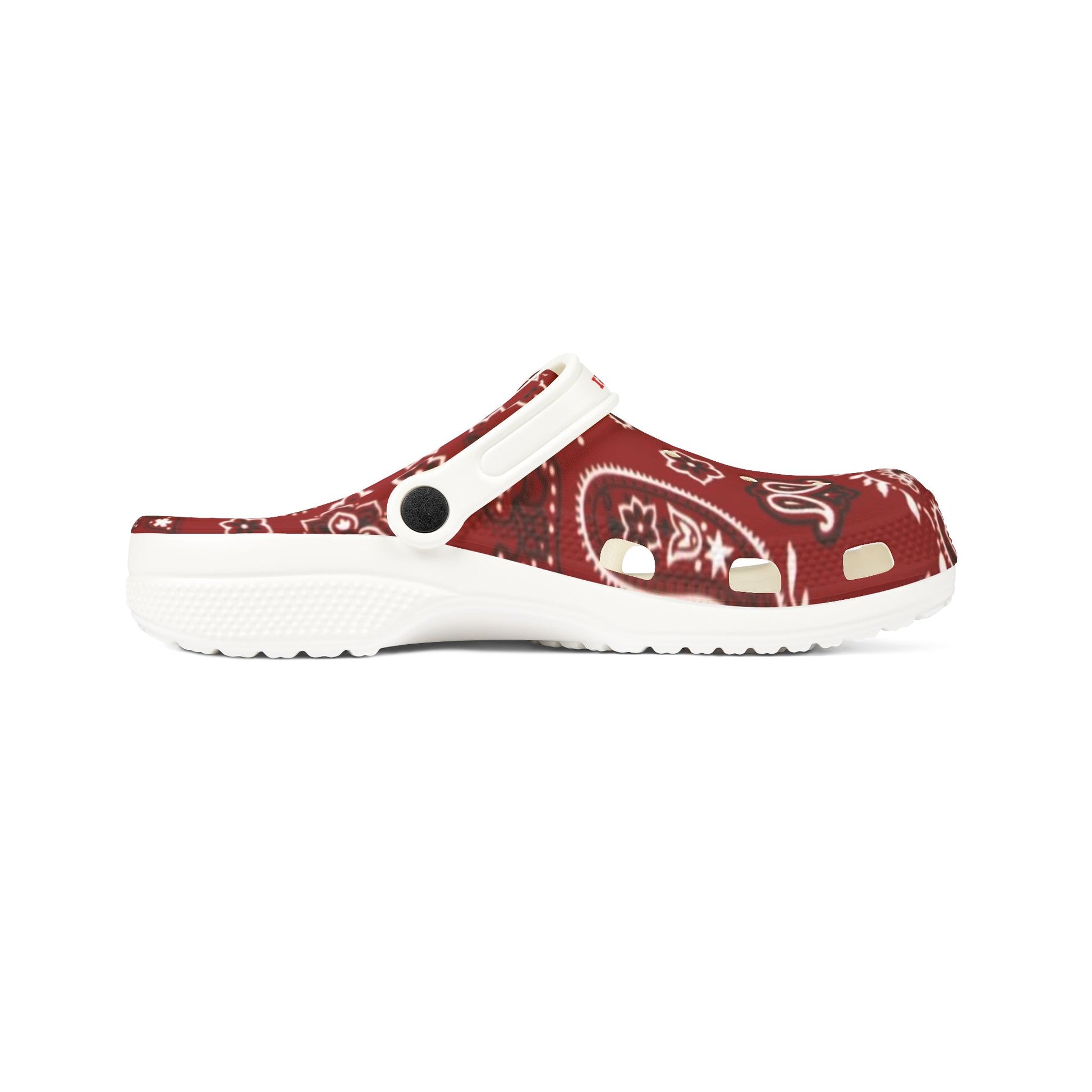 Red Paisley EVA Foam Rubber Shoes - Memento Mori Clothing