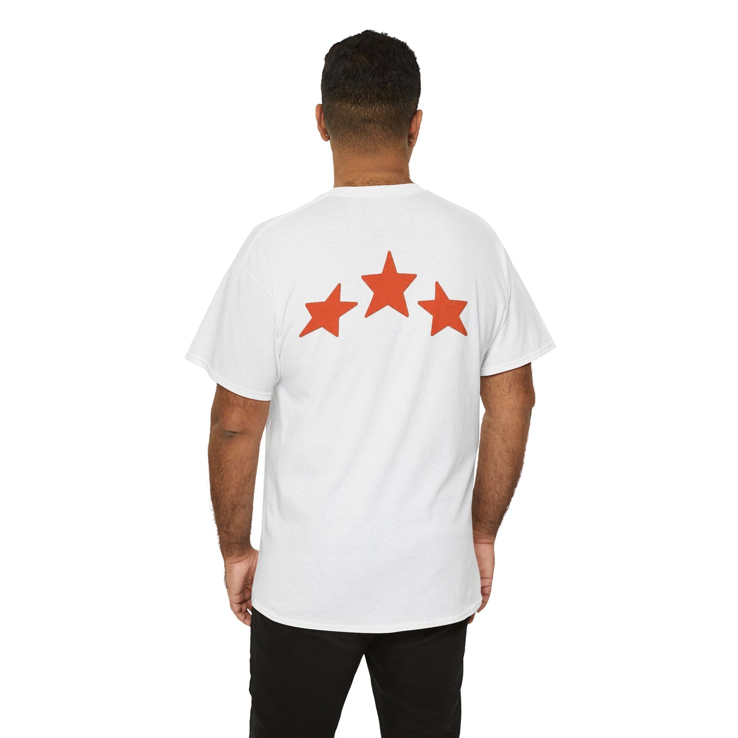 Memento Graphic Tee — Bold 3-Star Logo Cotton T-Shirt