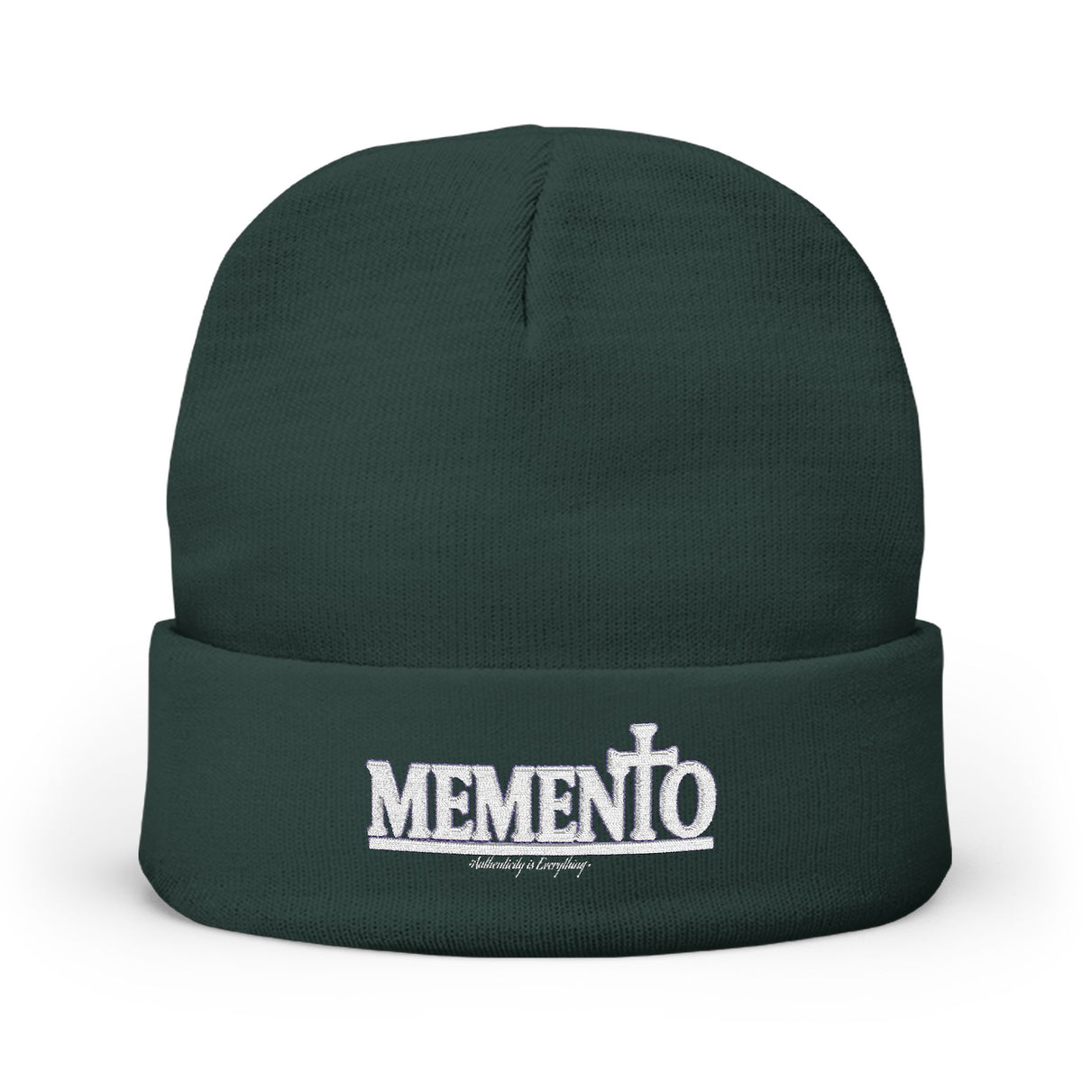 Memento Embroidered Knit Beanie