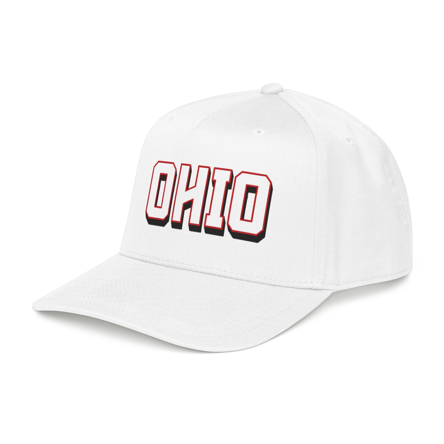 Ohio Embroidered Baseball Cap - Retro Chunky Lettering Hat