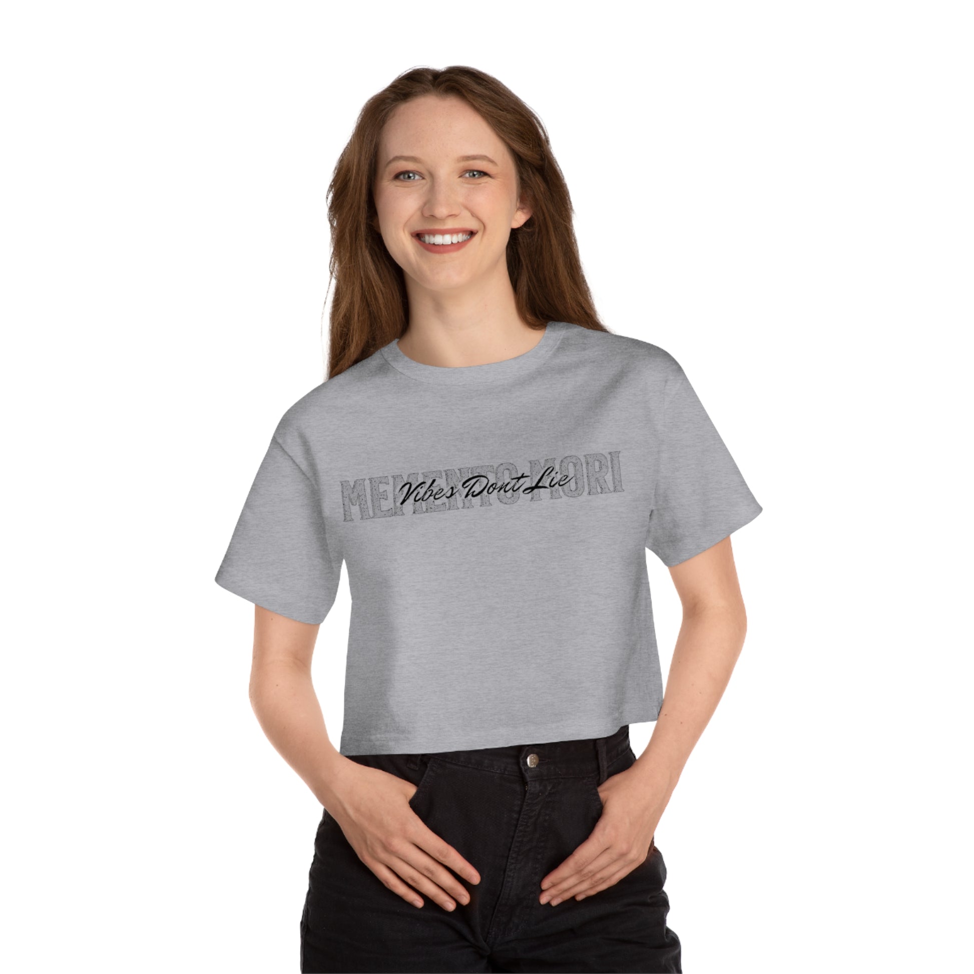Women's “Vibes Don’t Lie”Cropped T-Shirt Design - Memento Mori Clothing