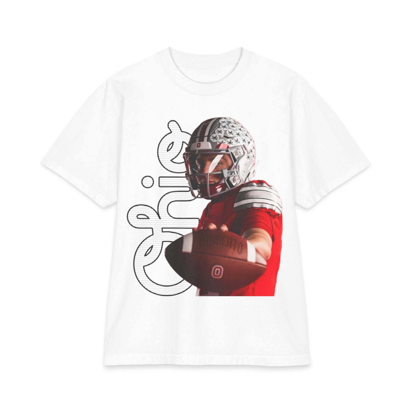 Big and Tall Buckeyes Football T‑Shirt - Ohio State Player Graphic Tee