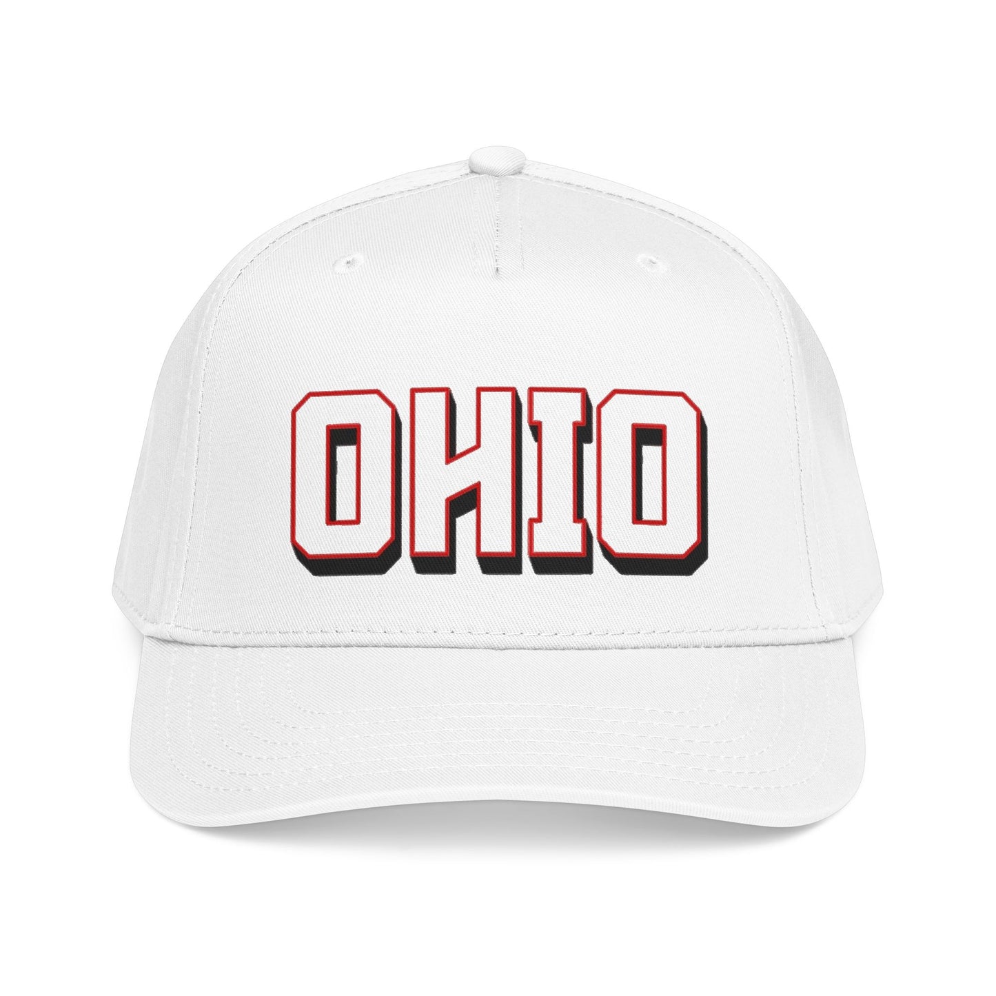 Ohio Embroidered Baseball Cap - Retro Chunky Lettering Hat