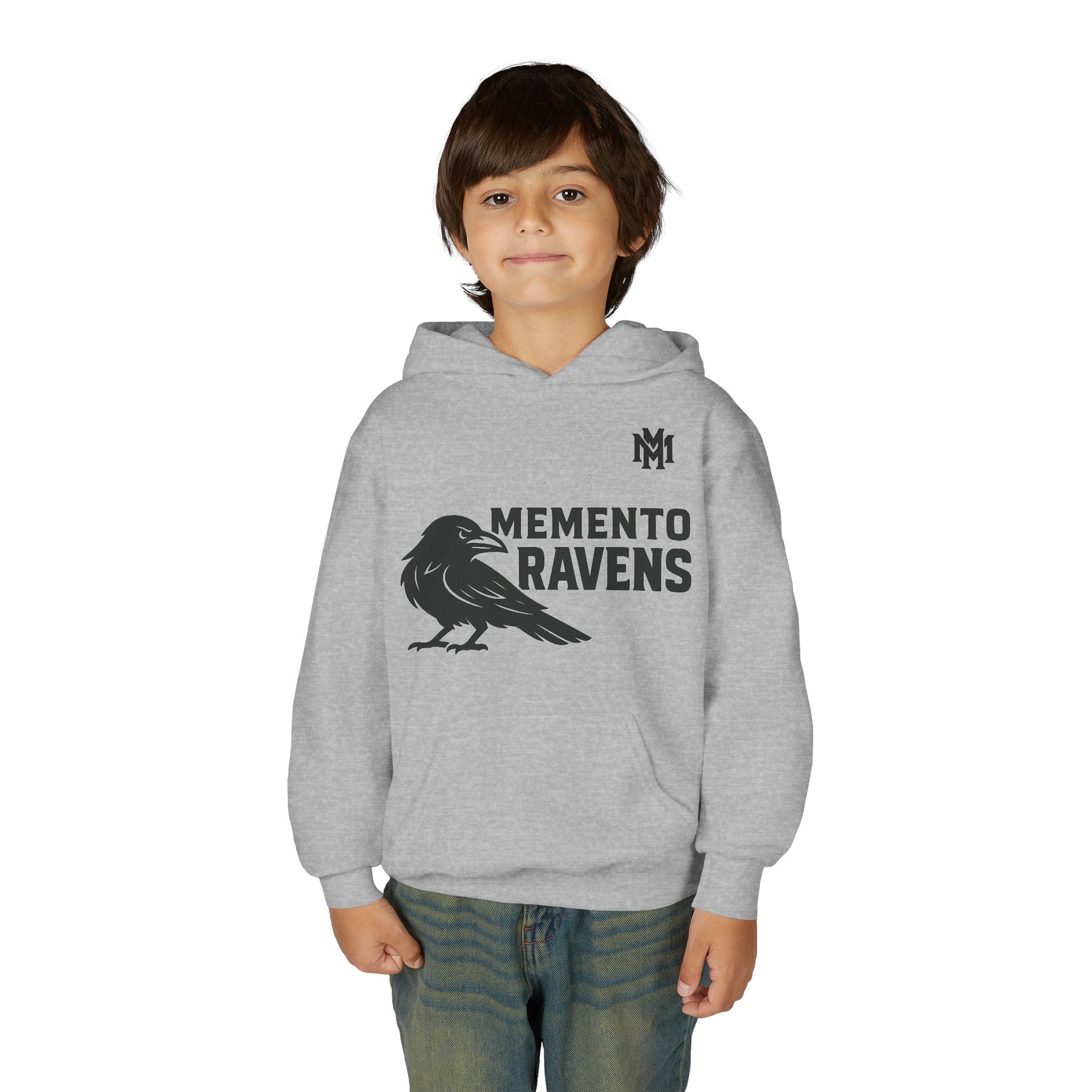 Kids Memento Ravens Hoodie — Youth Hooded Sweatshirt - Memento Mori Clothing