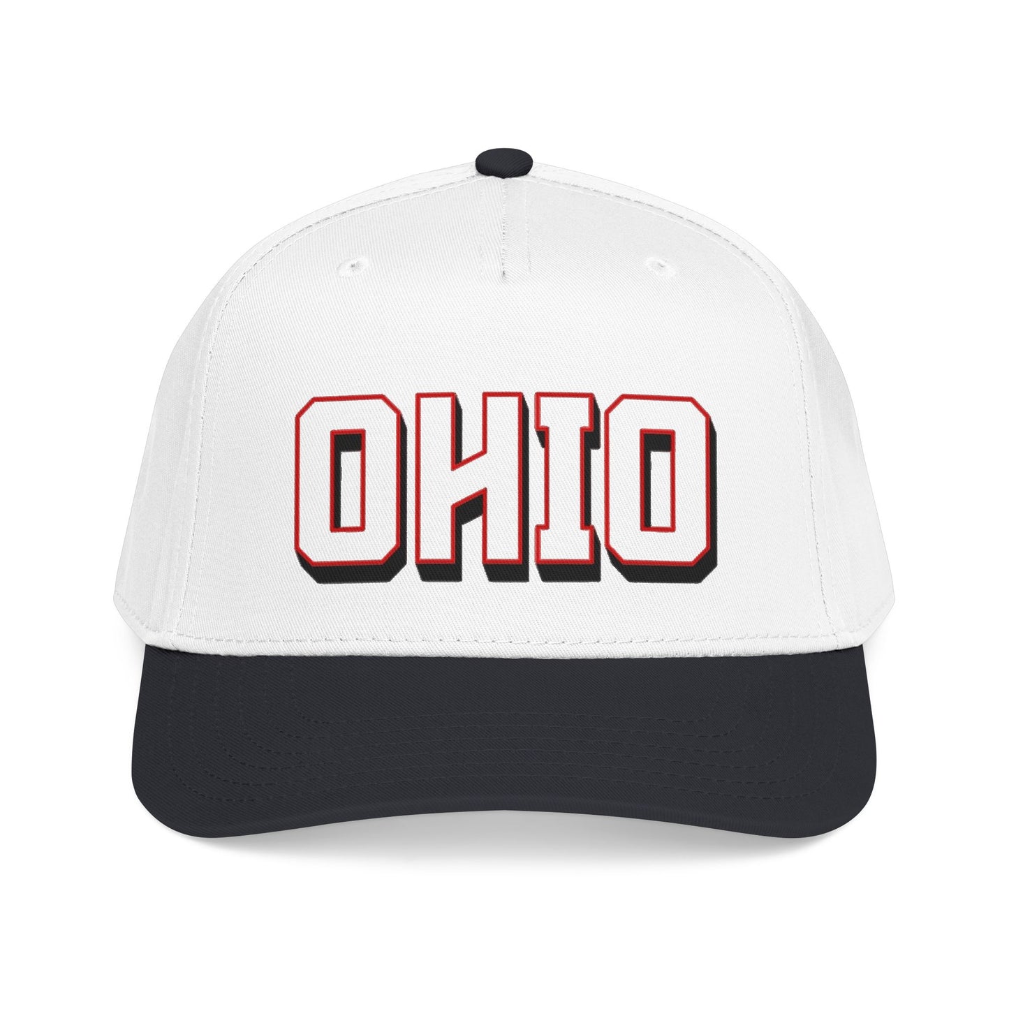 Ohio Embroidered Baseball Cap - Retro Chunky Lettering Hat