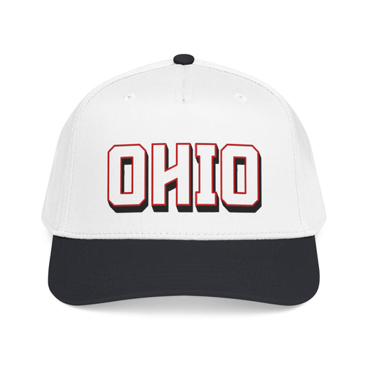 Ohio Embroidered Baseball Cap - Retro Chunky Lettering Hat