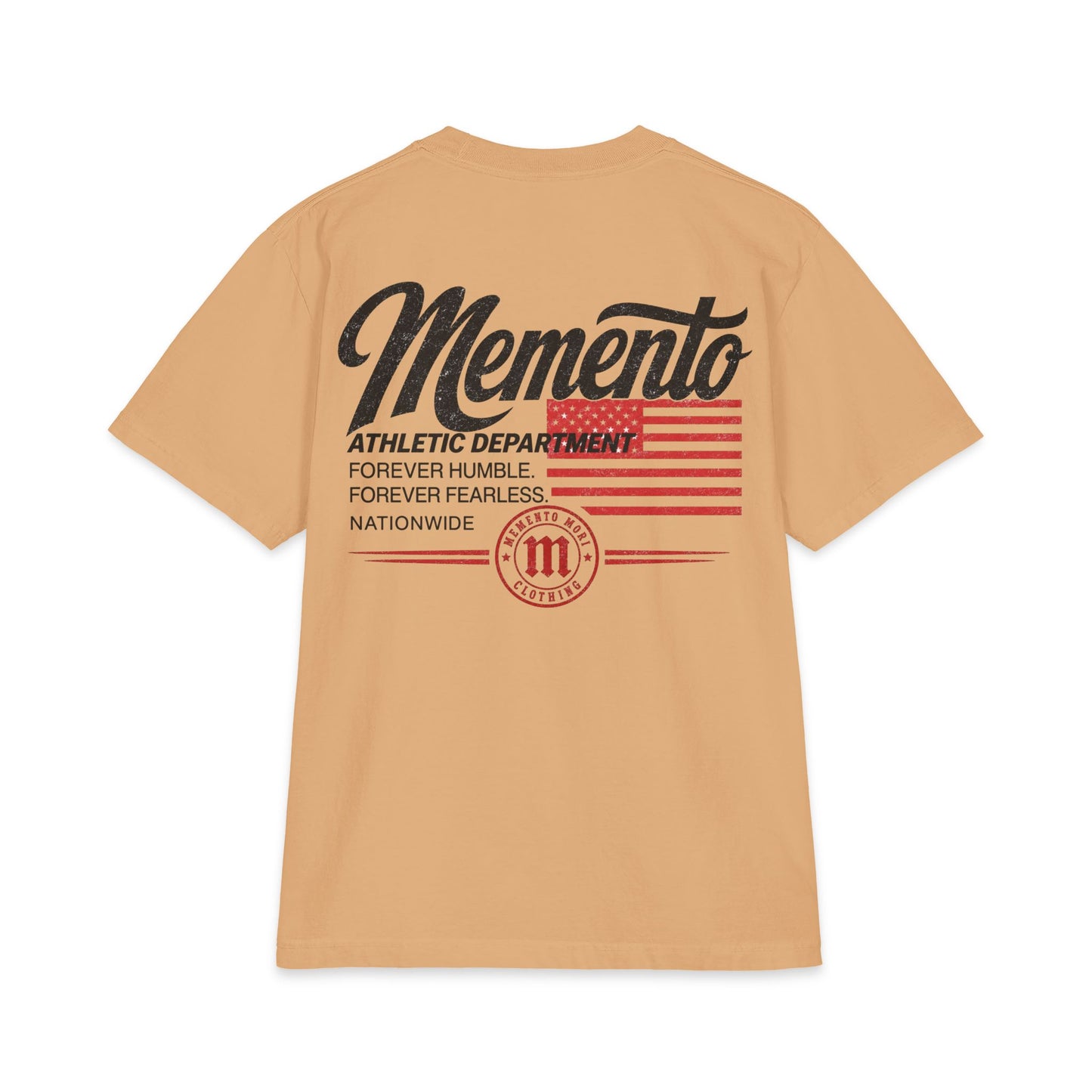 Memento Graphic Tee — Vintage Athletic Flag Short Sleeve T-Shirt