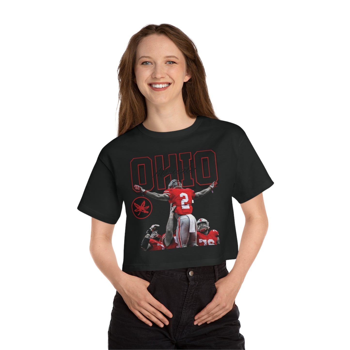 Ohio Buckeyes Women's Cropped T-Shirt - Memento Mori Clothing