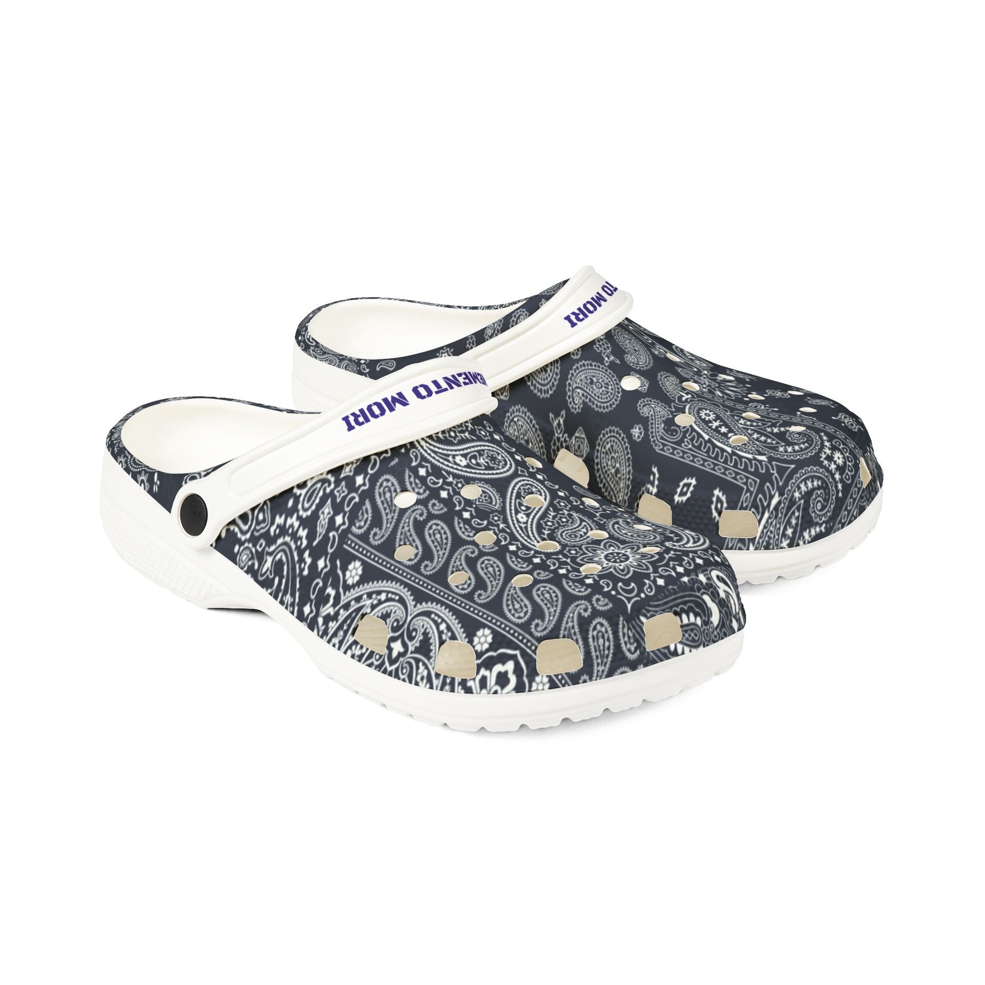 Blue Paisley EVA Foam Rubber Shoes - Memento Mori Clothing