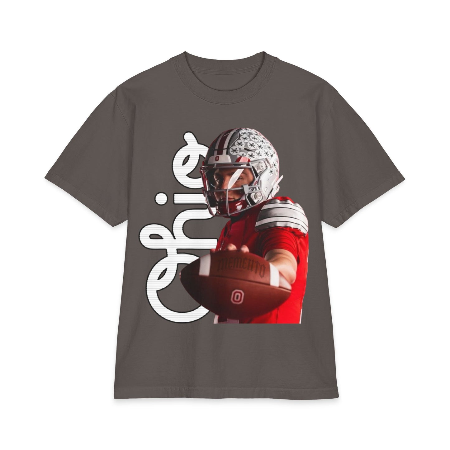 Big and Tall Buckeyes Football T‑Shirt - Ohio State Player Graphic Tee