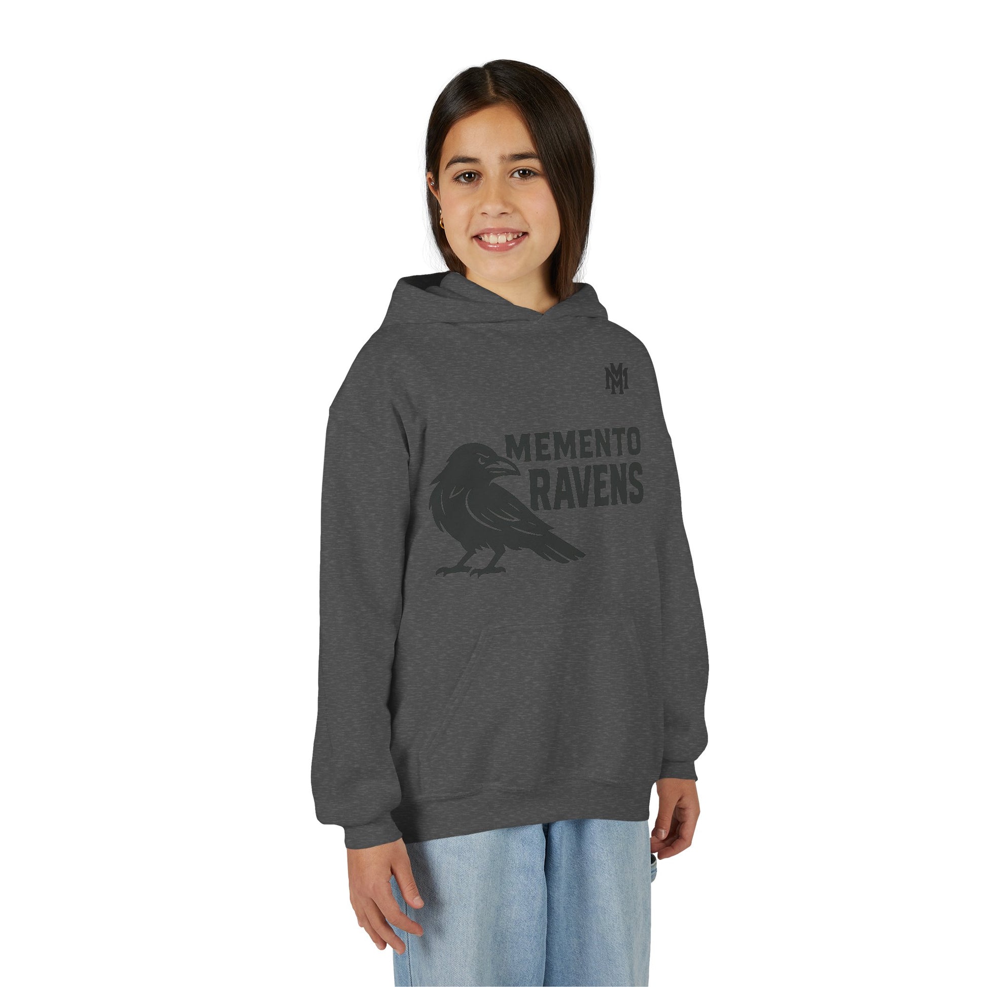 Kids Memento Ravens Hoodie — Youth Hooded Sweatshirt - Memento Mori Clothing