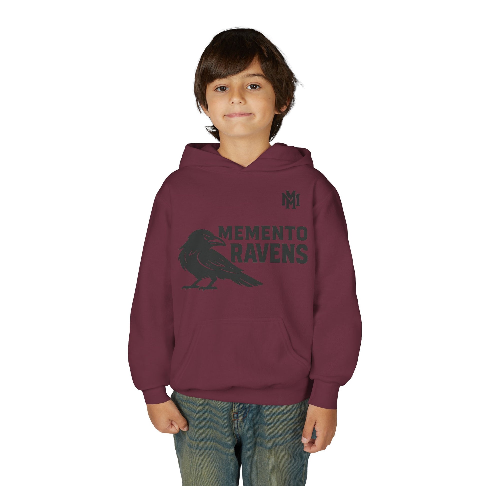 Kids Memento Ravens Hoodie — Youth Hooded Sweatshirt - Memento Mori Clothing