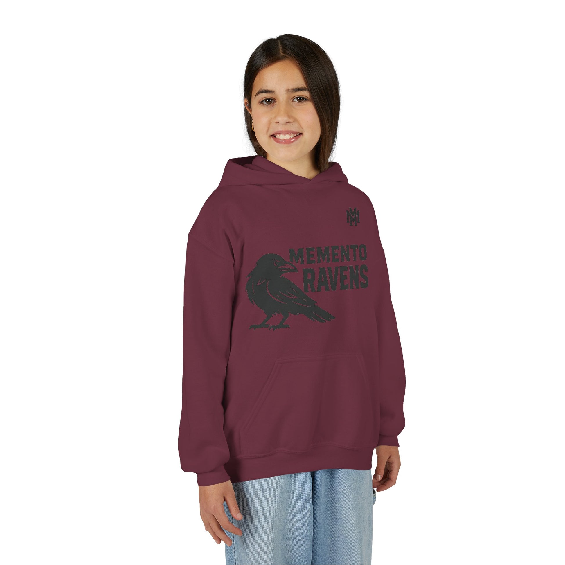 Kids Memento Ravens Hoodie — Youth Hooded Sweatshirt - Memento Mori Clothing