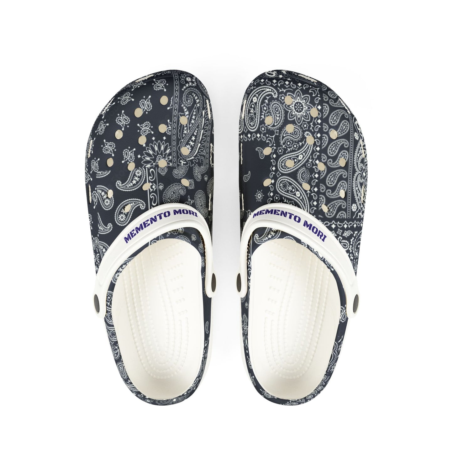 Blue Paisley EVA Foam Rubber Shoes - Memento Mori Clothing