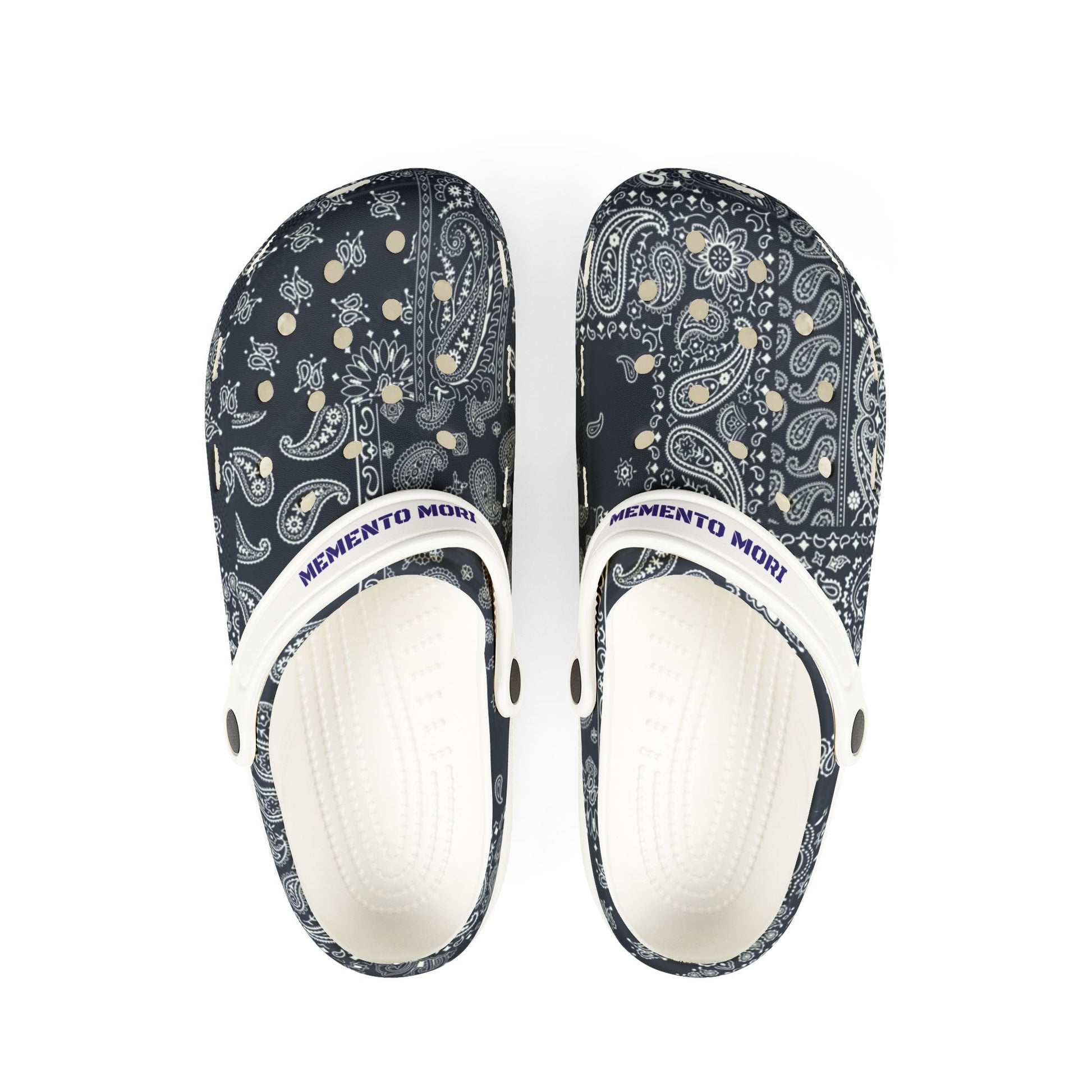 Blue Paisley EVA Foam Rubber Shoes - Memento Mori Clothing