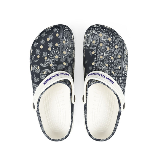 Blue Paisley EVA Foam Rubber Shoes - Memento Mori Clothing