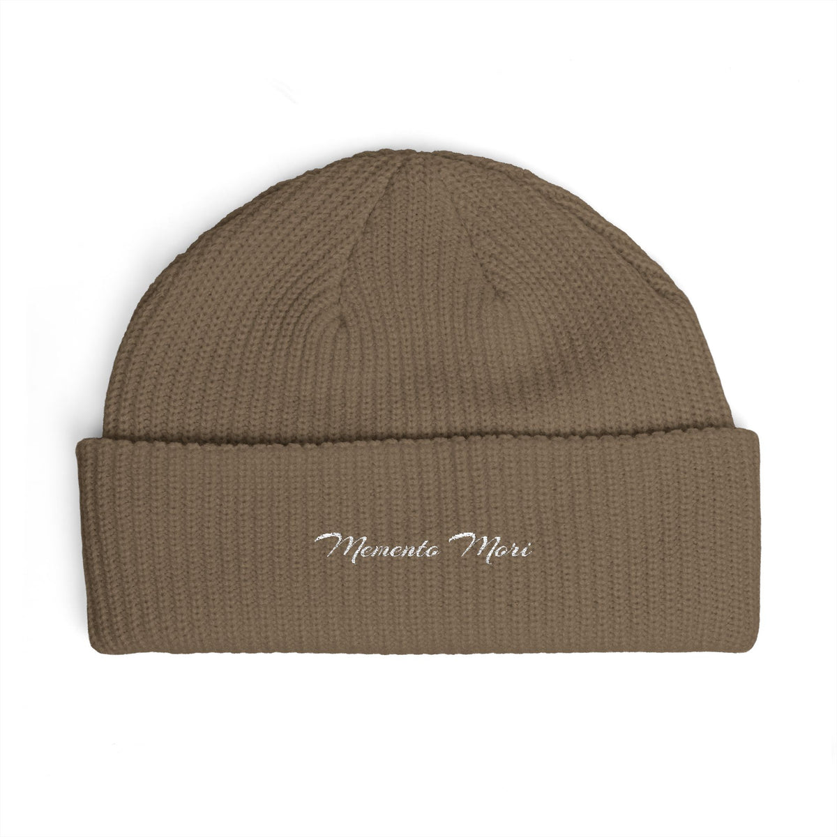 Memento Mori Embroidered Cuff Beanie