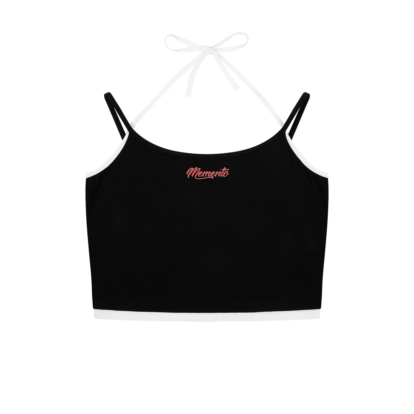Contrast Binding Halter Tank Top - Memento Mori Clothing
