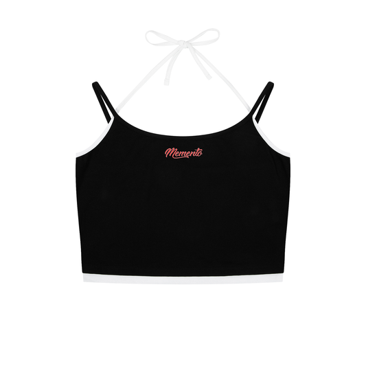 Contrast Binding Halter Tank Top - Memento Mori Clothing