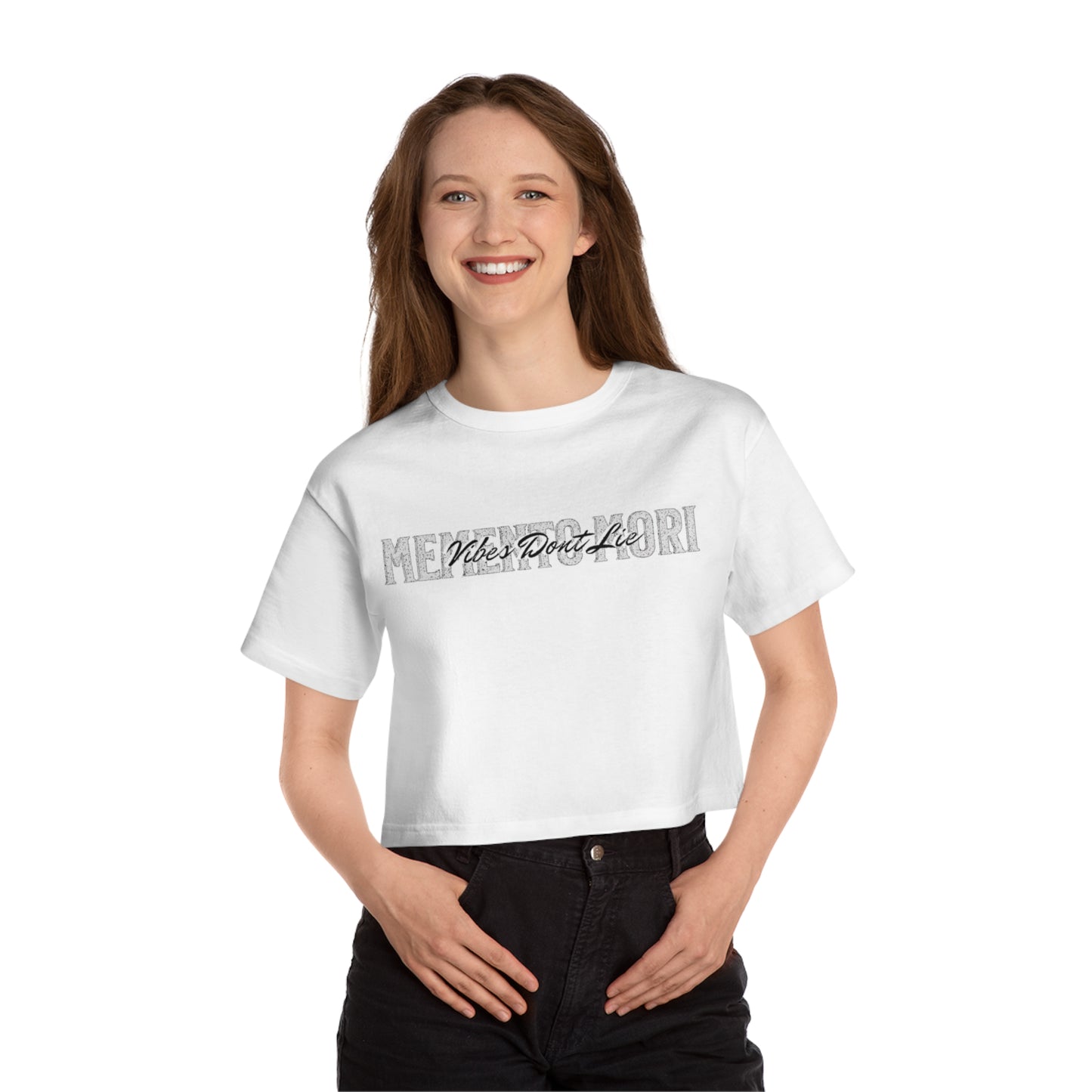 Women's “Vibes Don’t Lie”Cropped T-Shirt Design - Memento Mori Clothing