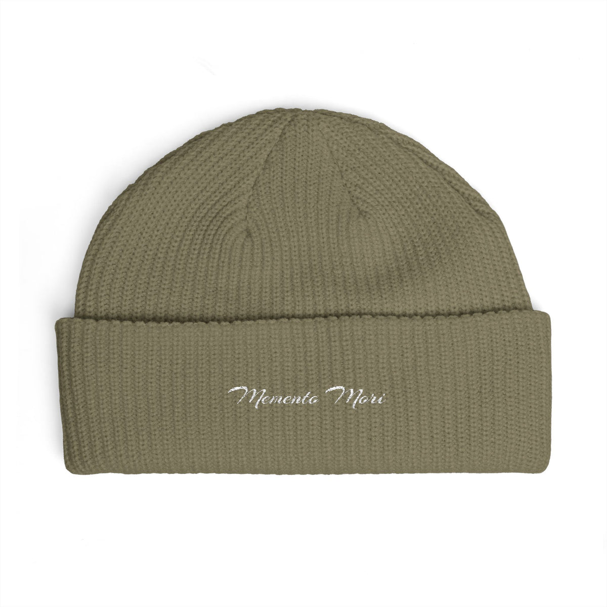 Memento Mori Embroidered Cuff Beanie