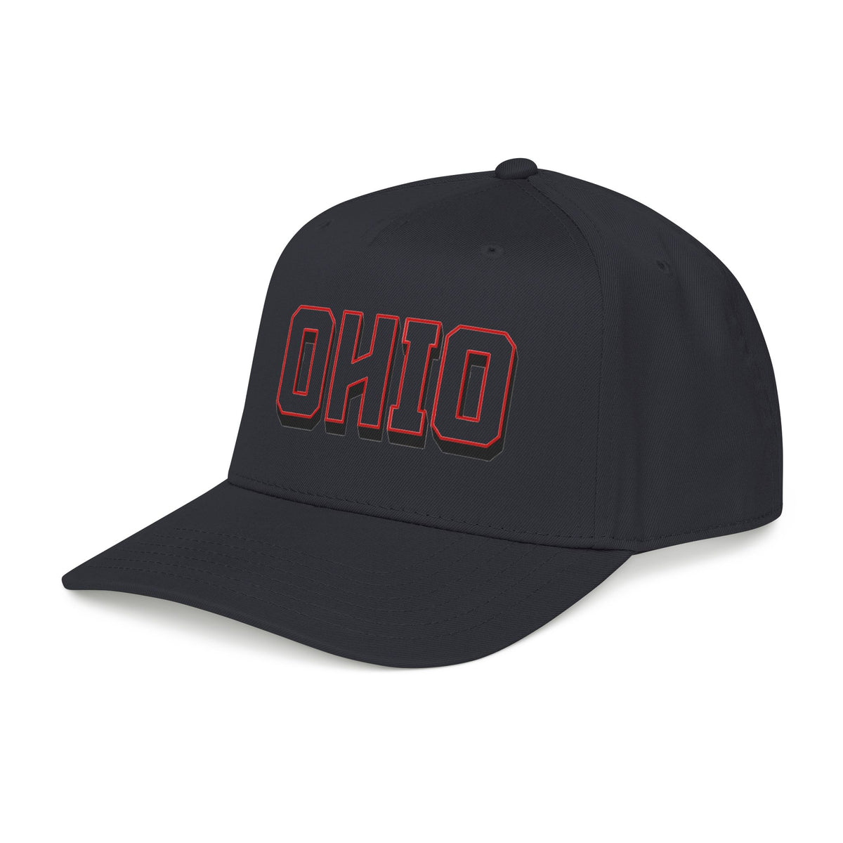 Ohio Embroidered Baseball Cap - Retro Chunky Lettering Hat