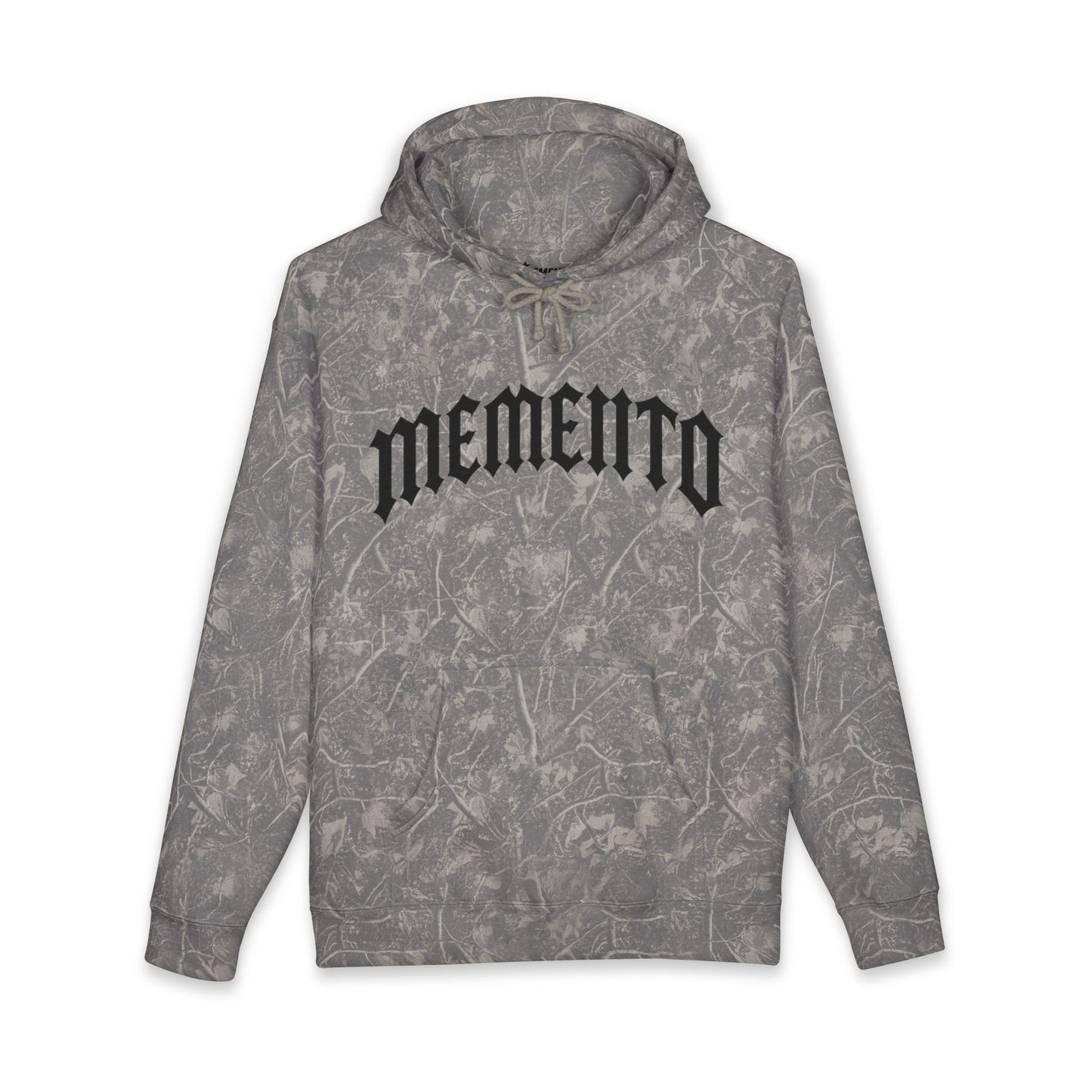 Memento Hoodie — Gothic Lettering Washed Pullover