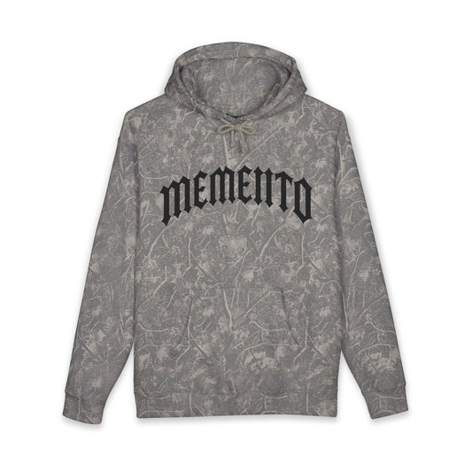 Memento Hoodie — Gothic Lettering Washed Pullover