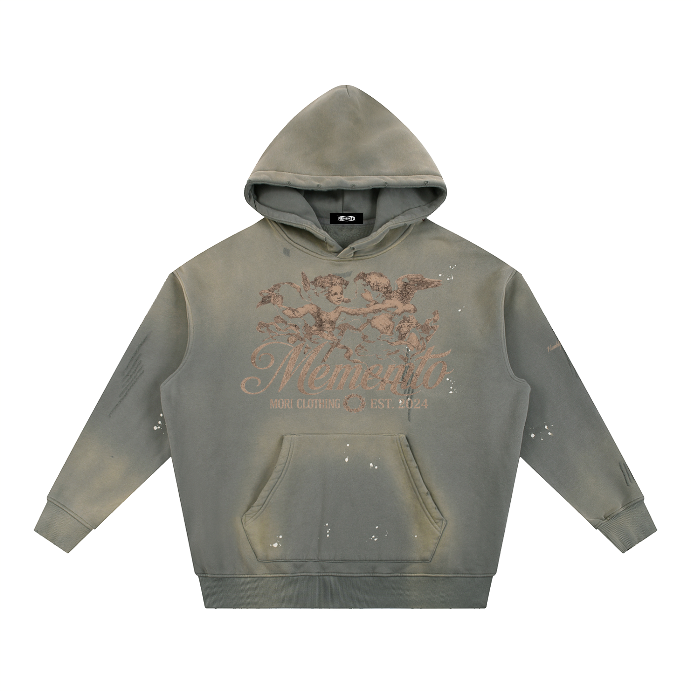 Angels Vintage Washed Frayed Fleece Hoodie