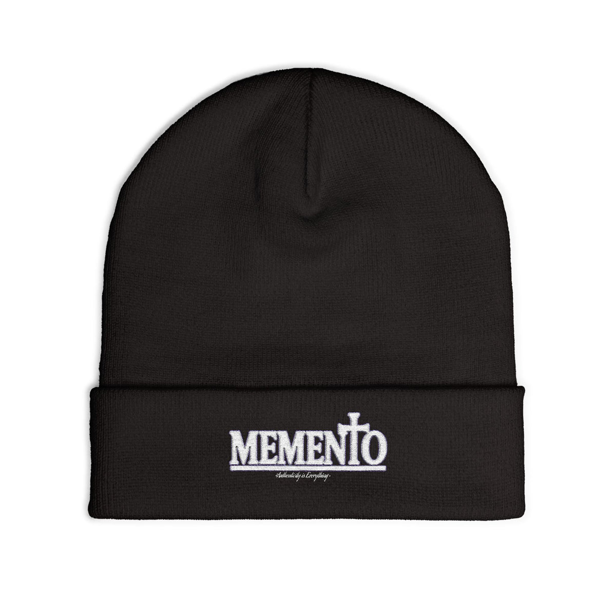 Memento Embroidered Knit Beanie