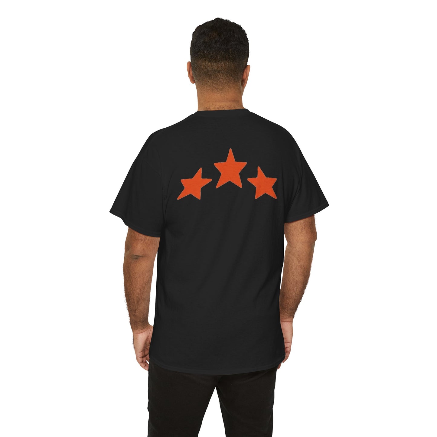Memento Graphic Tee — Bold 3-Star Logo Cotton T-Shirt