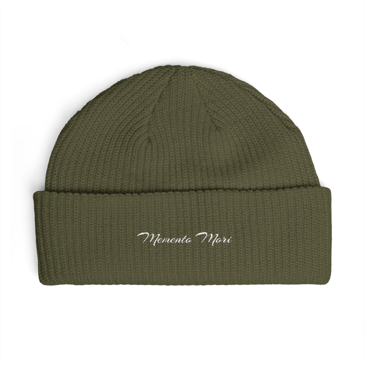 Memento Mori Embroidered Cuff Beanie