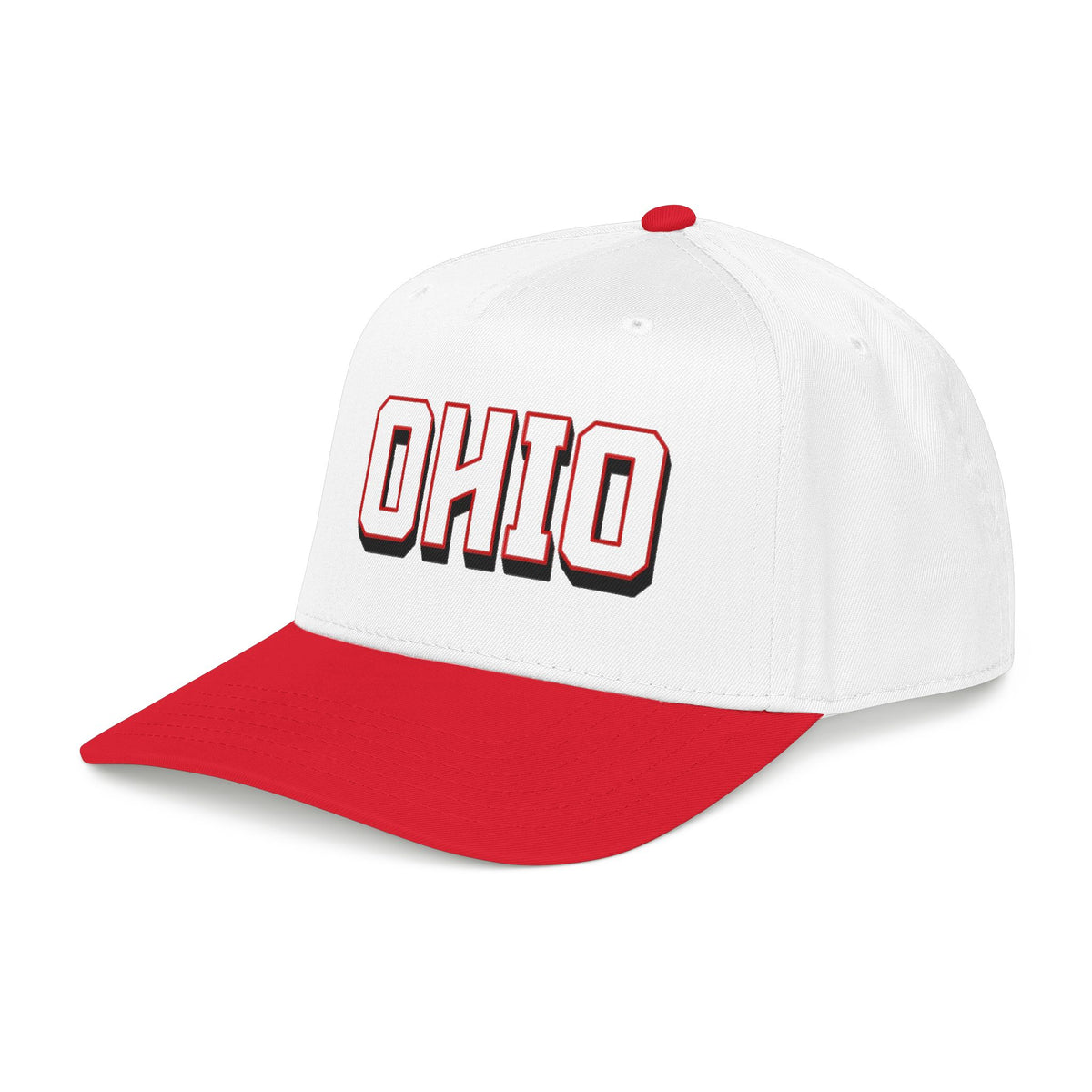 Ohio Embroidered Baseball Cap - Retro Chunky Lettering Hat