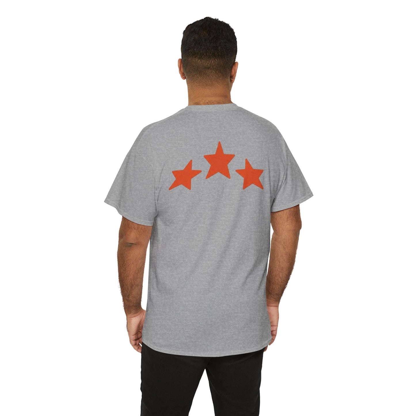 Memento Graphic Tee — Bold 3-Star Logo Cotton T-Shirt