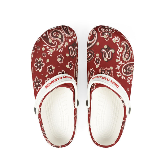 Red Paisley EVA Foam Rubber Shoes - Memento Mori Clothing