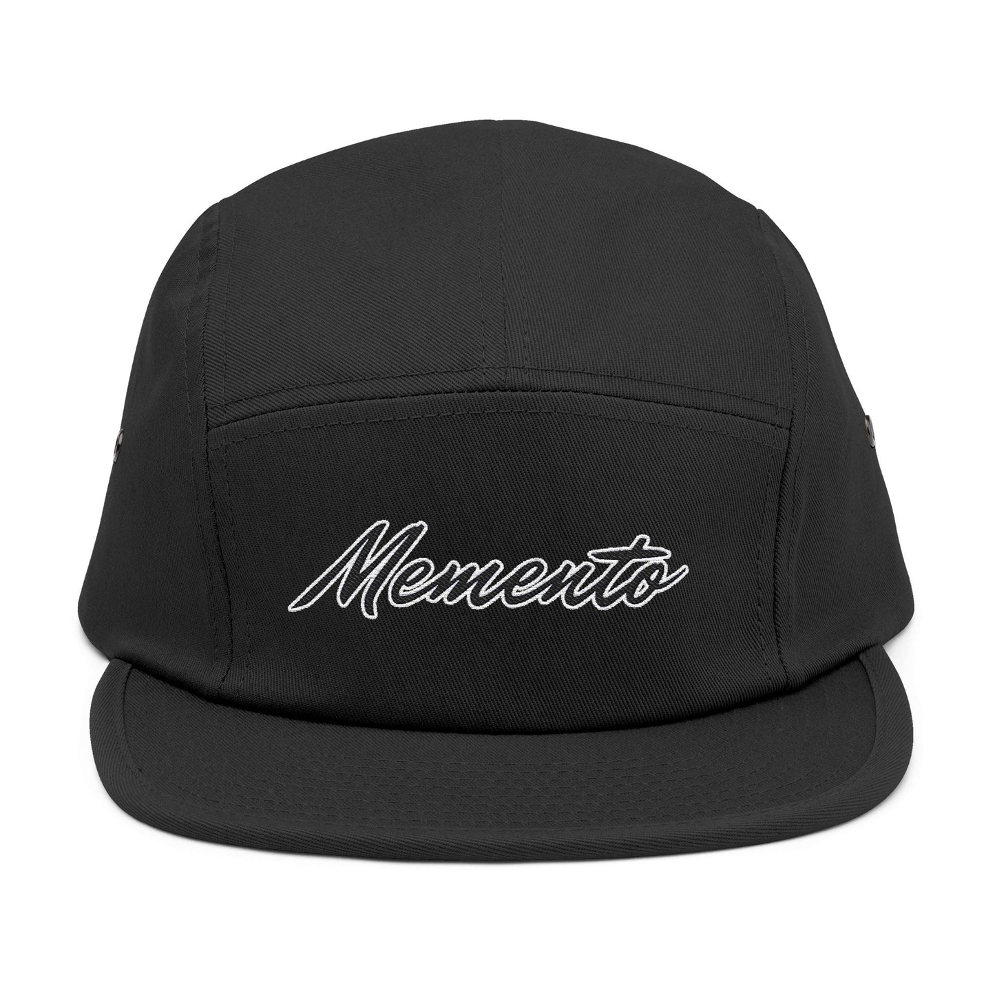 Embroidered 5 Panel Cap - Memento Logo Design - Memento Mori Clothing