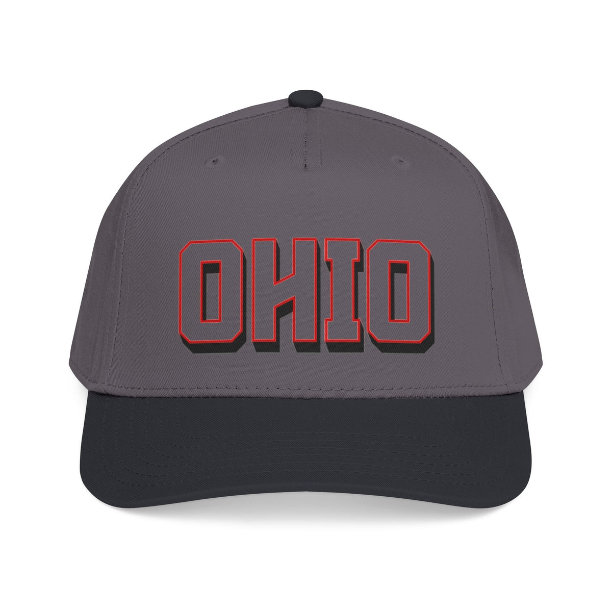 Ohio Embroidered Baseball Cap - Retro Chunky Lettering Hat