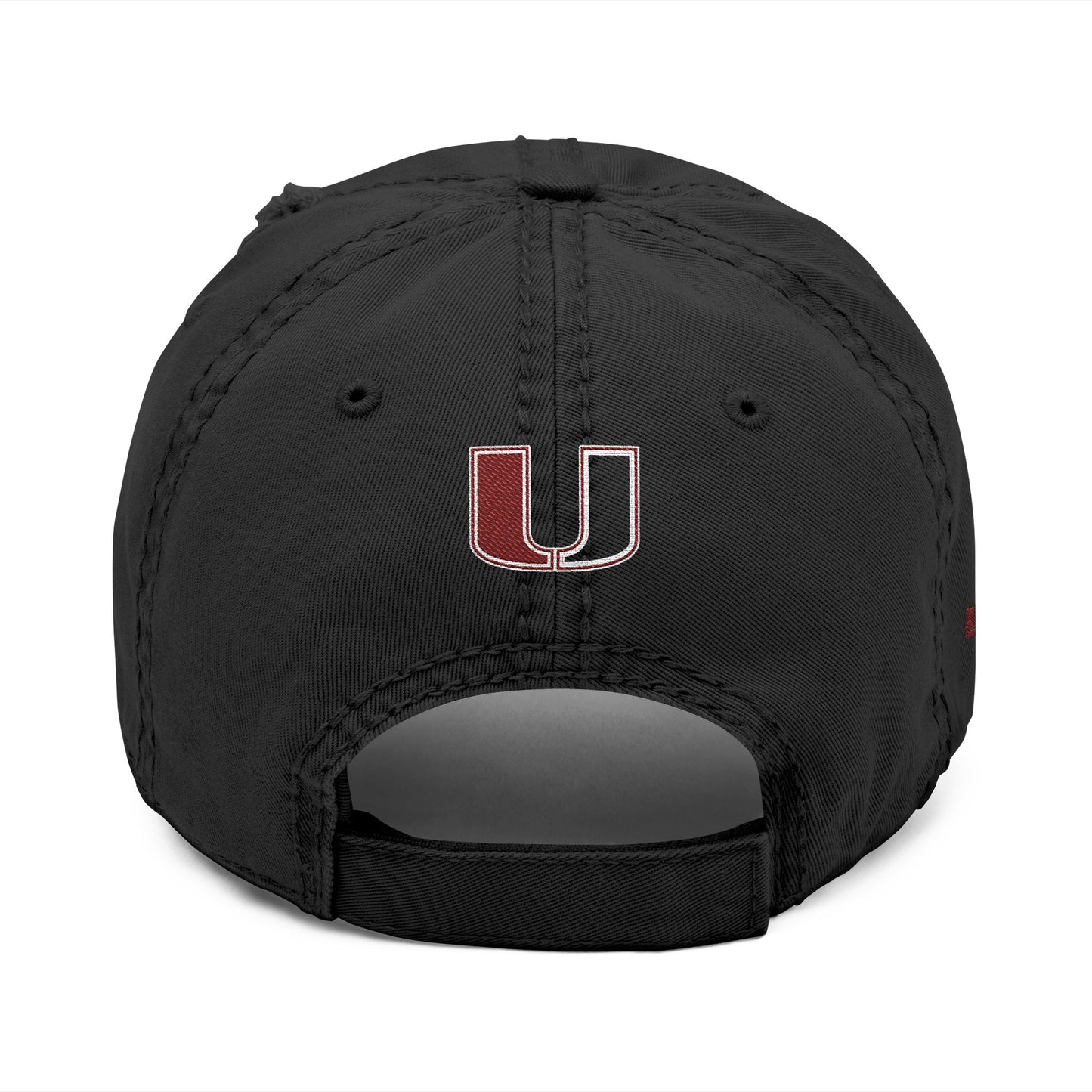 Urbana Distressed Embroidered Dad Hat — Vintage College Cap - Memento Mori Clothing