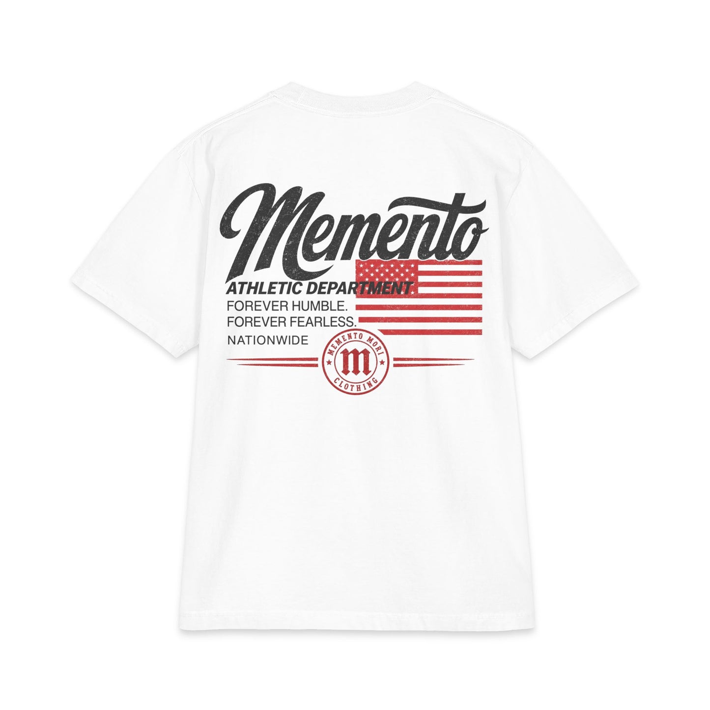 Memento Graphic Tee — Vintage Athletic Flag Short Sleeve T-Shirt