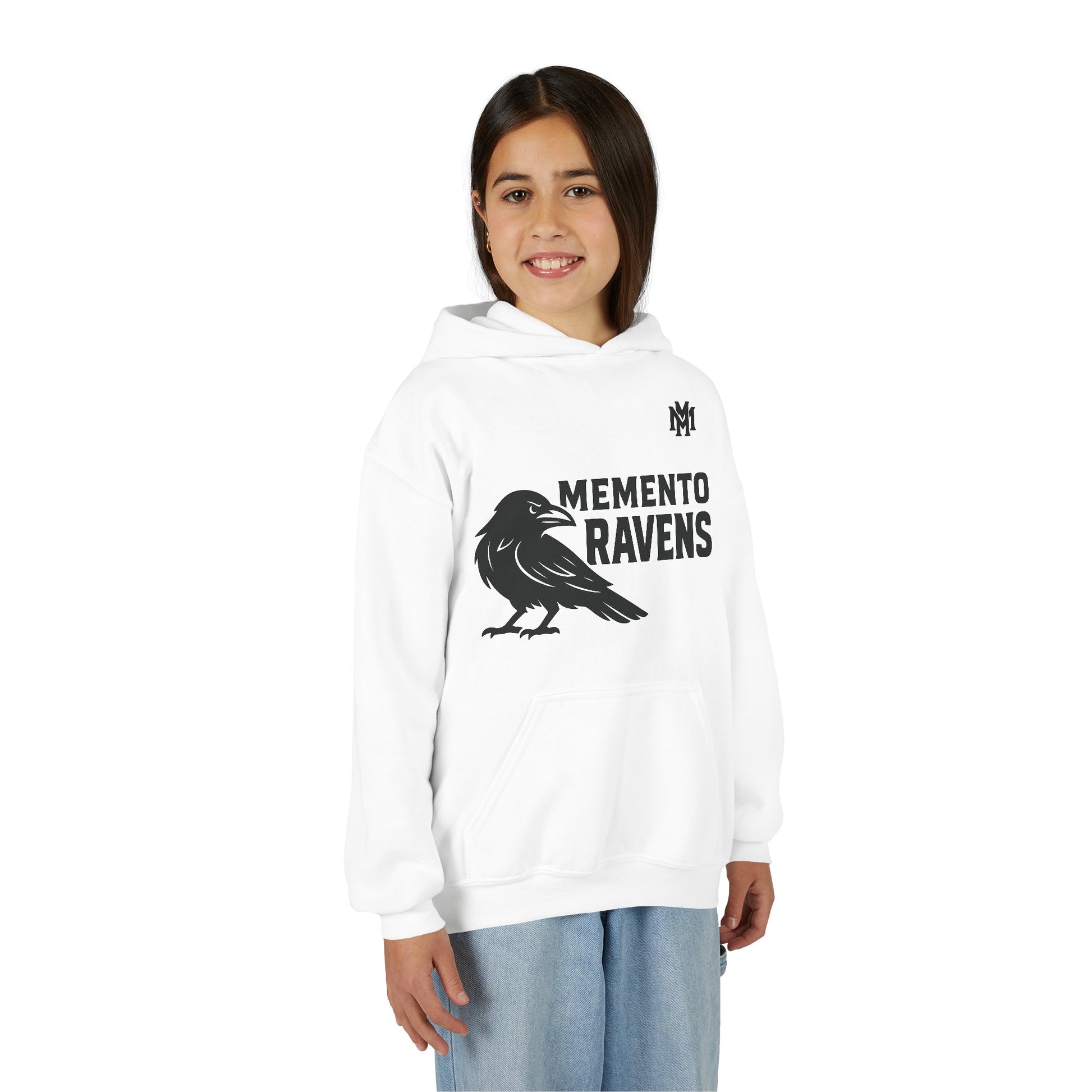 Kids Memento Ravens Hoodie — Youth Hooded Sweatshirt - Memento Mori Clothing
