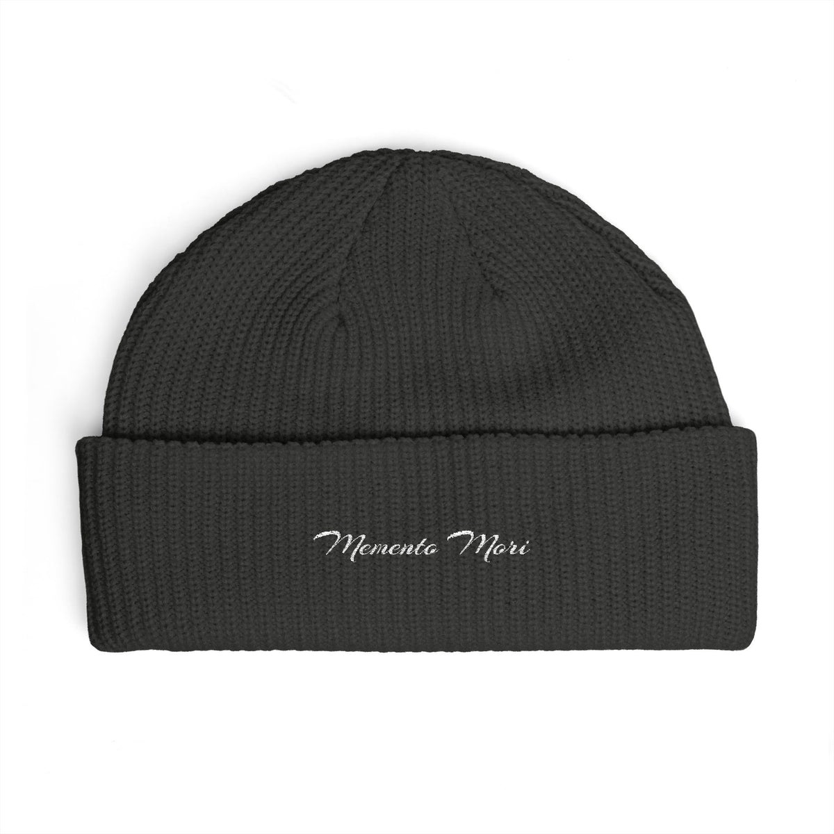 Memento Mori Embroidered Cuff Beanie