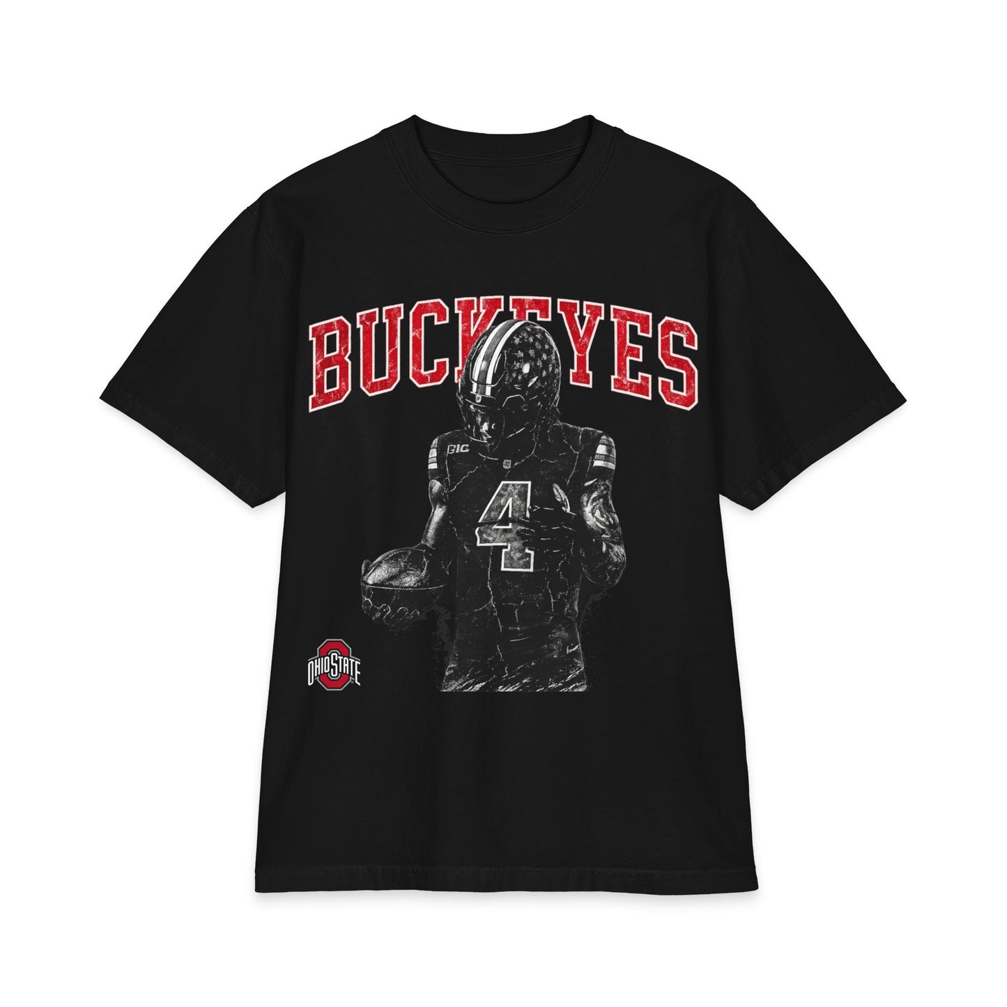 Big and Tall Buckeyes Football Player Graphic T-Shirt