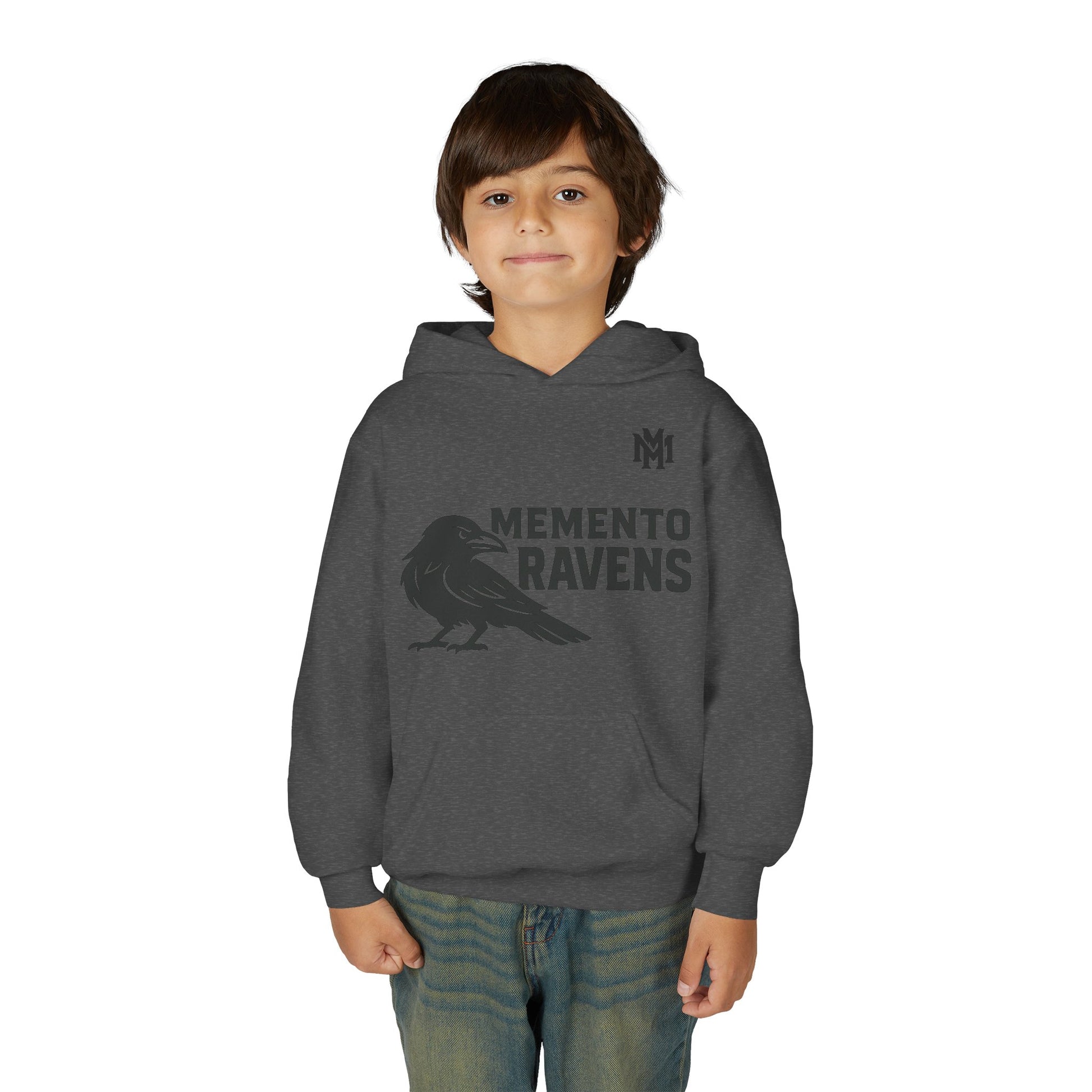 Kids Memento Ravens Hoodie — Youth Hooded Sweatshirt - Memento Mori Clothing