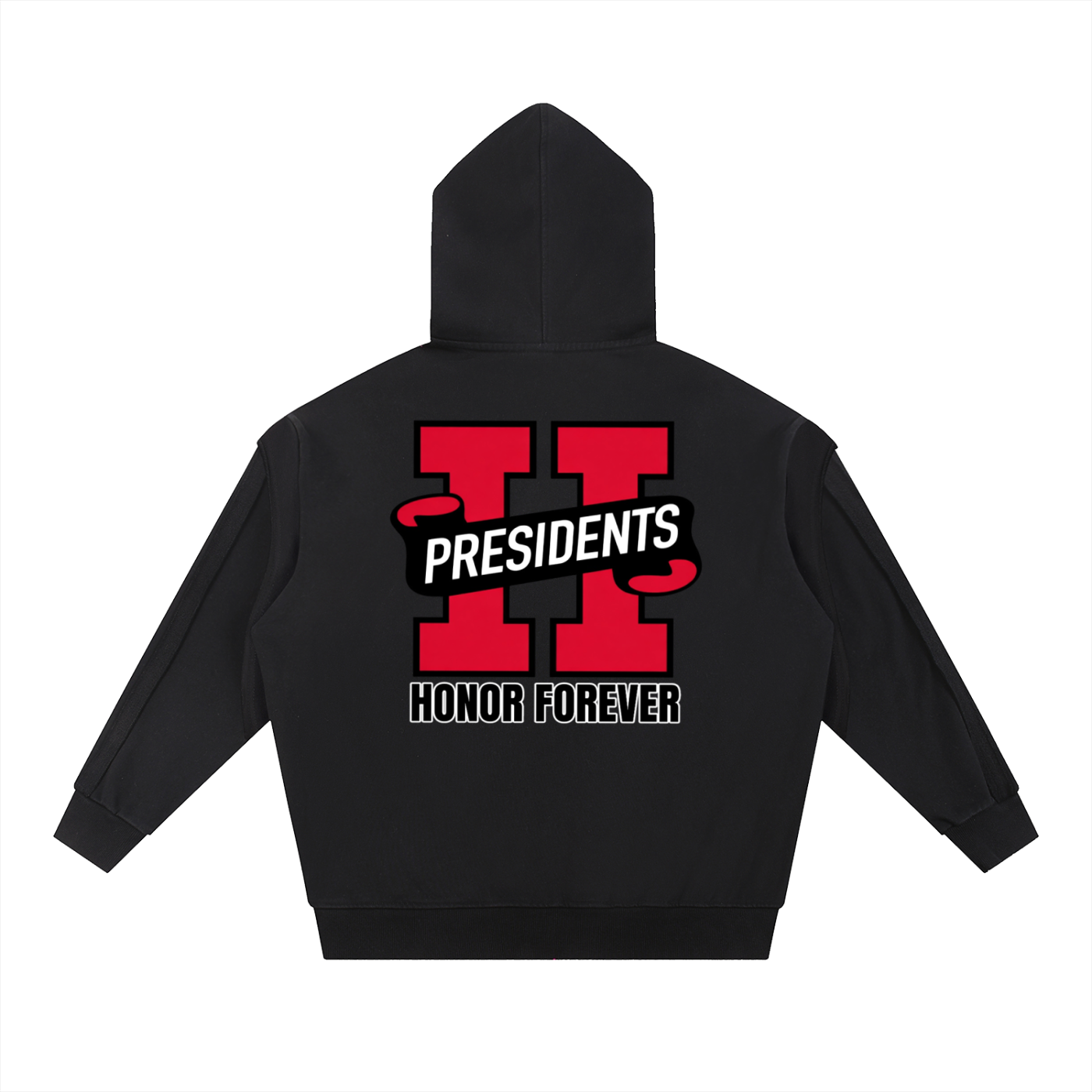 Contrast Tape Raw Edge Double Layered Hoodie - Memento Mori Clothing