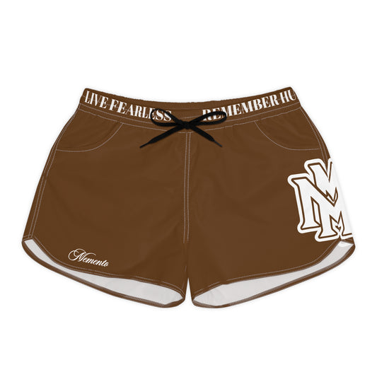 Women's Brown Casual Shorts - Memento Mori Clothing
