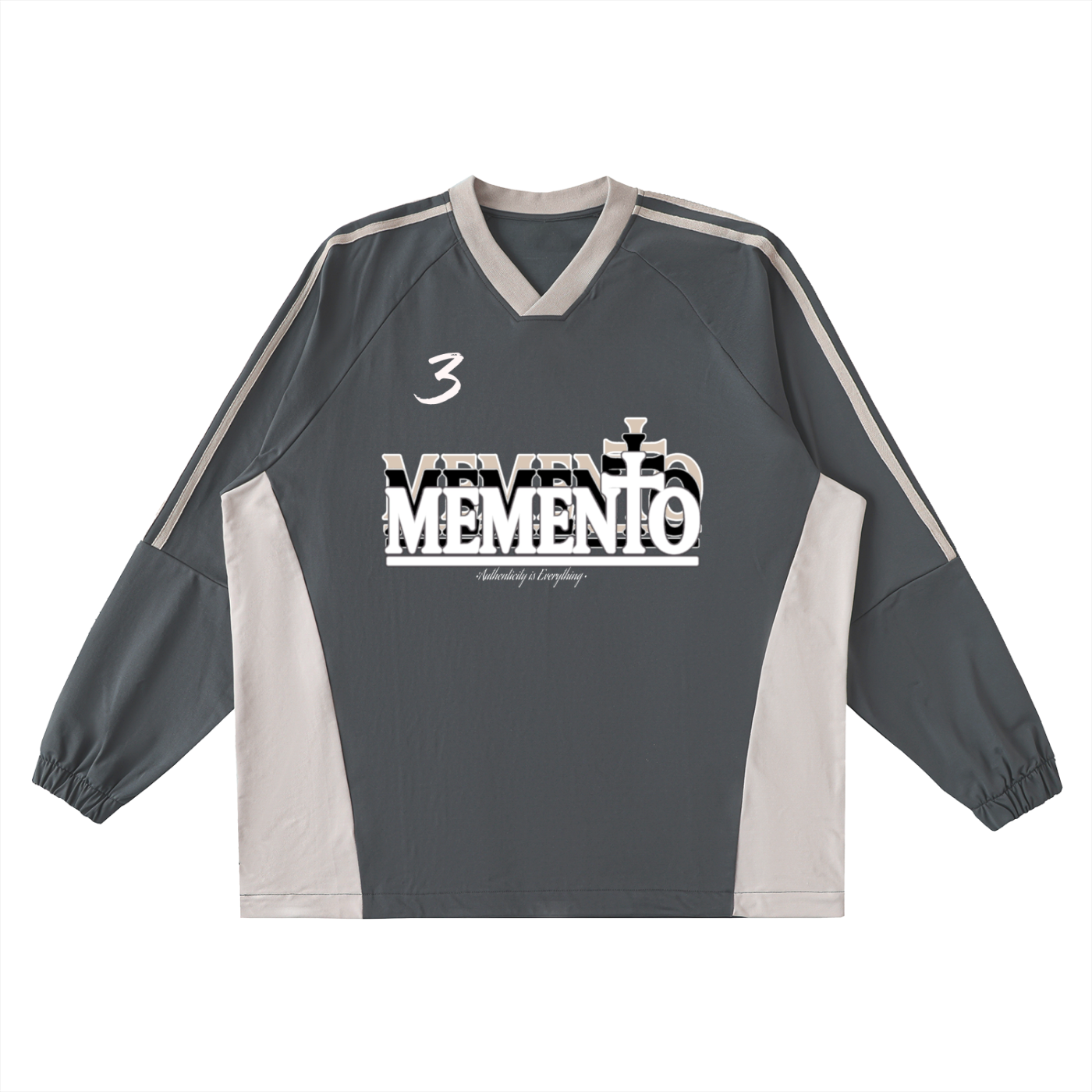 TRINITY V-Neck Long-Sleeve T-Shirt - Memento Mori Clothing
