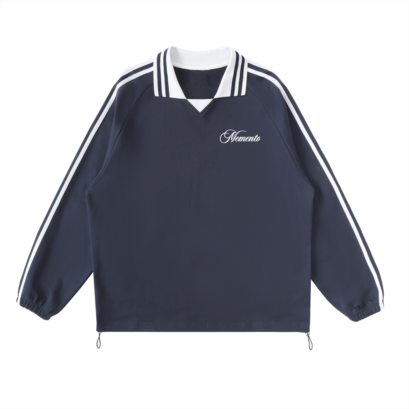 Memento Striped Lapel Collar Sweatshirt - Memento Mori Clothing